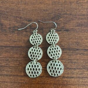 Chic Gold Triple Disc Earrings
